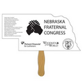 Nebraska State Fast Fan w/ Wooden Handle & Front Imprint (1 Day)